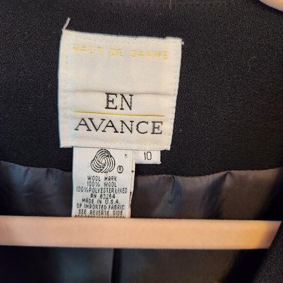En Avance Women's Black 3 Button Wool Jacket Blazer Size 10 - Picture 4 of 6
